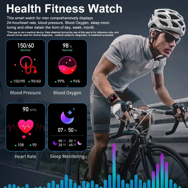 Men's Smart Bracelet - Wireless Call and Music Smartwatch with Multi-Sport Mode