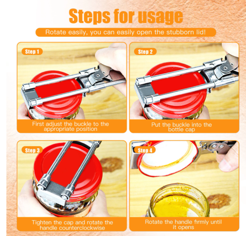 New Stainless Steel Labor-saving Capping Device Household Laoganma Quick Bottle Opener Non-slip Cap Opener Capping Device