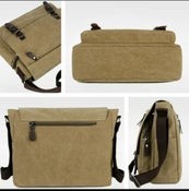 Trendy Army Green Canvas Laptop bag. Free Shipping