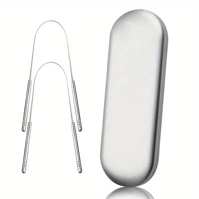 2pcs Stainless Steel Tongue Scrapers