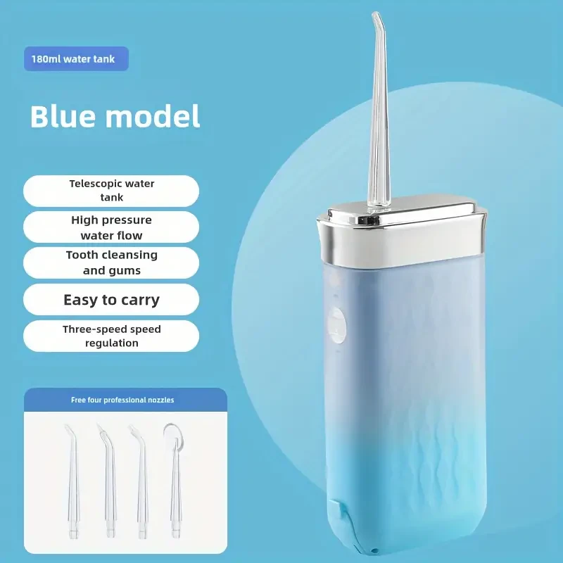 Blue Model Portable Electric Water Flosser, Rechargeable Oral Care Handheld Dental Irrigator