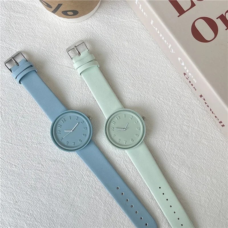 Women Quartz Watch  Macaron Color Retro Digital Wristwatch
