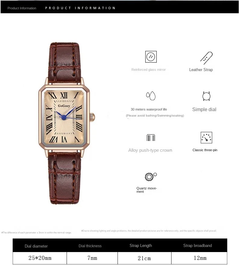 Leather Strap Ladies Quartz Watch