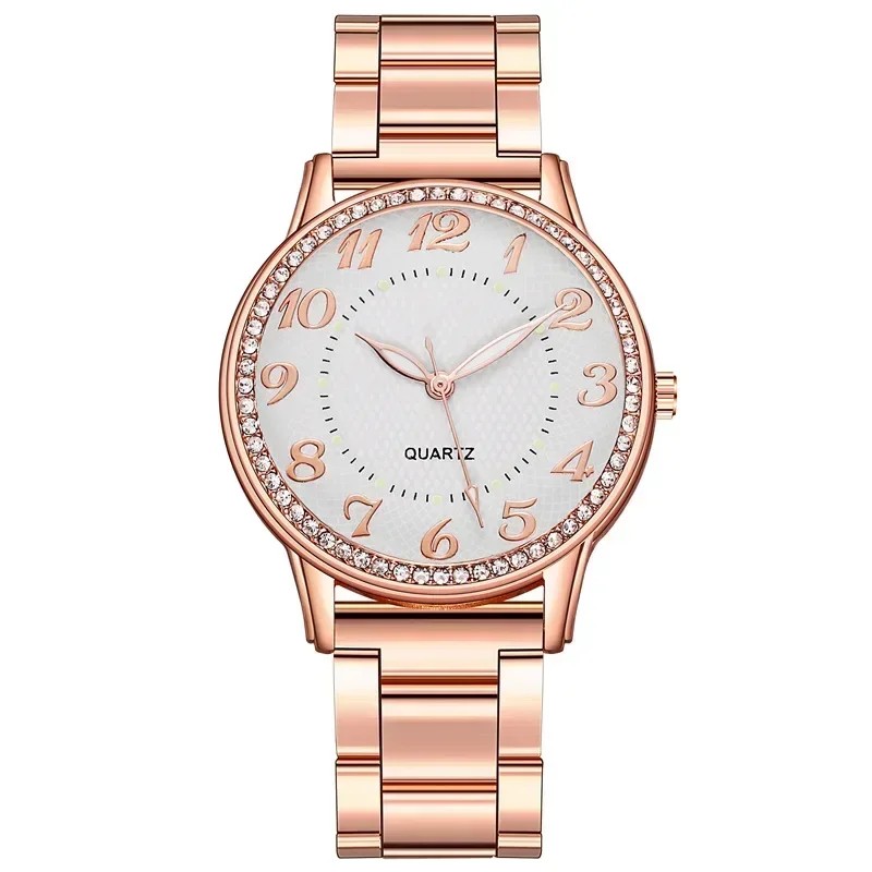 Simple Rhinestone Steel Band Watch