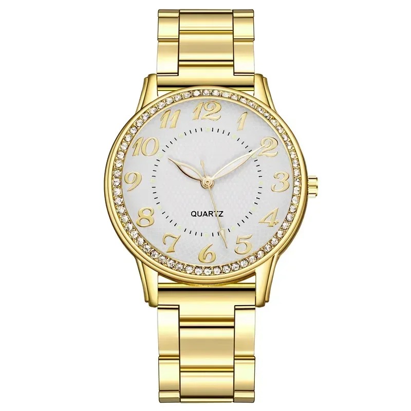 Simple Rhinestone Steel Band Watch