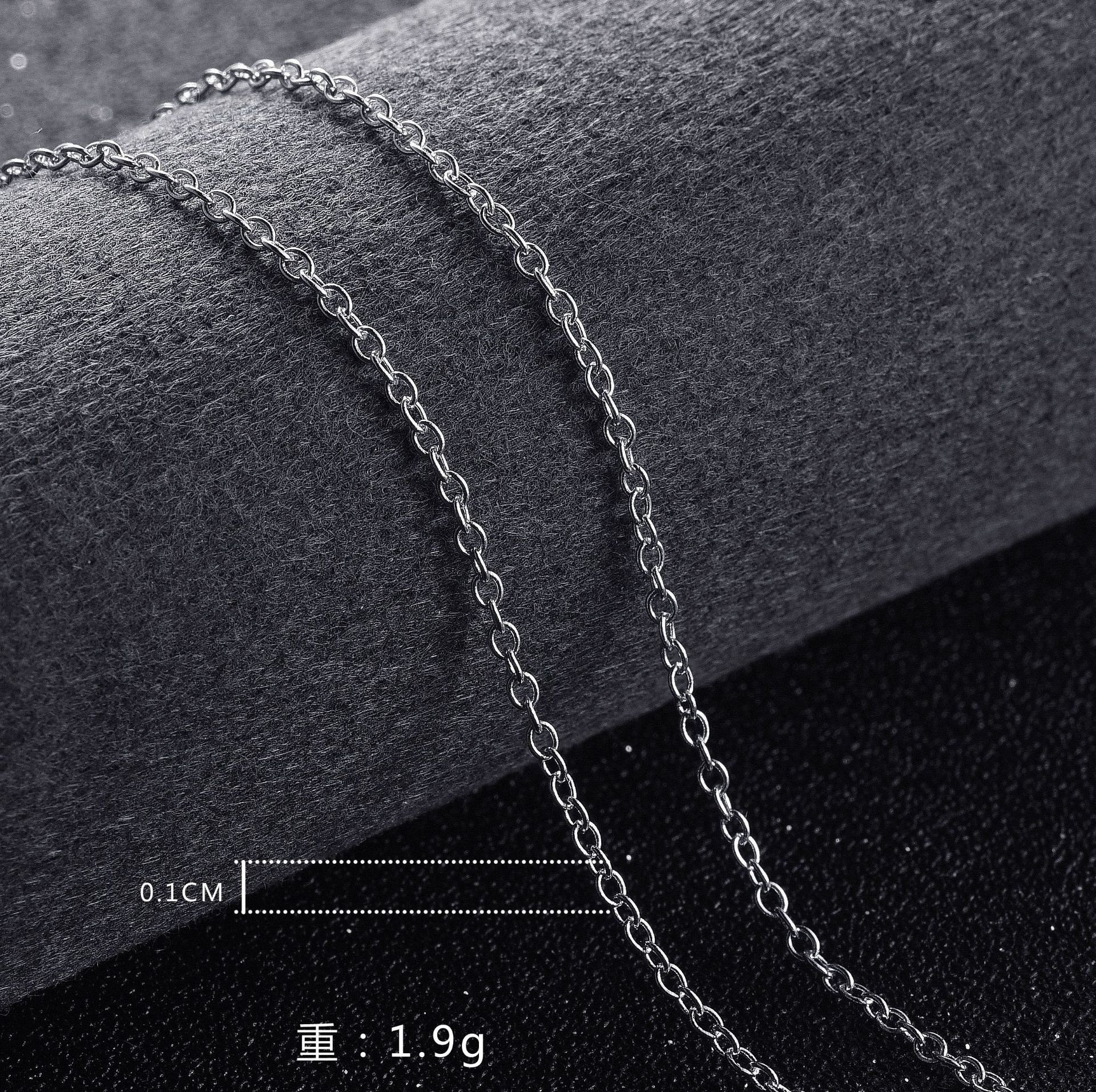 925 Sterling Silver Charms 1MM Circle Chain Necklace