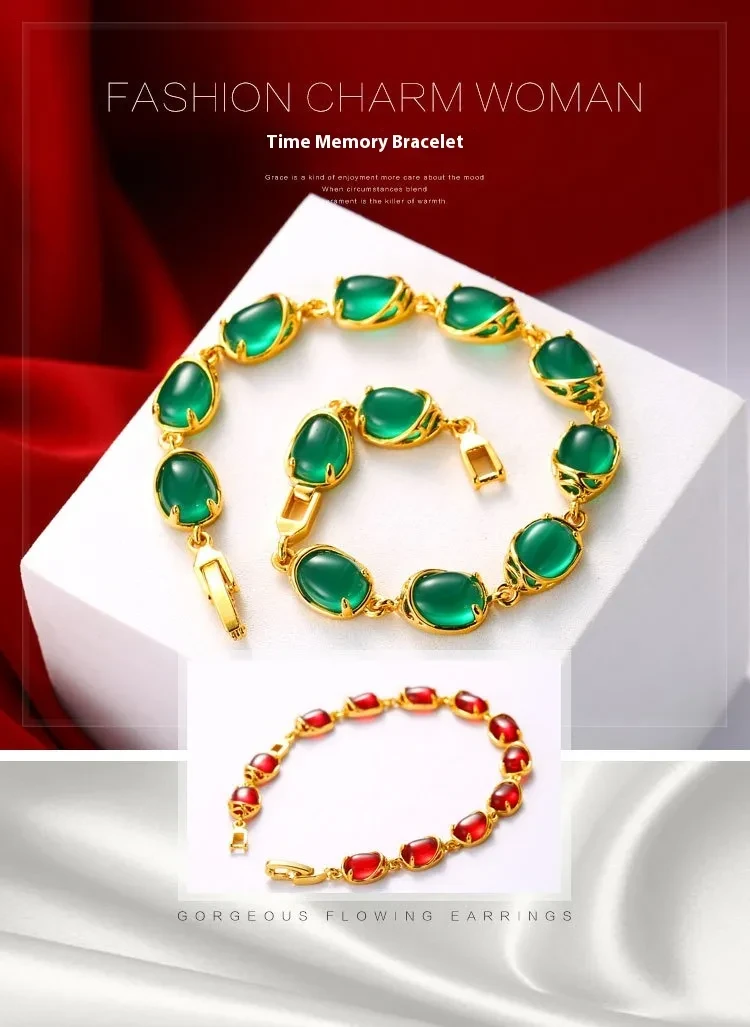 Emerald Malay Jade Elegance Retro Bracelet