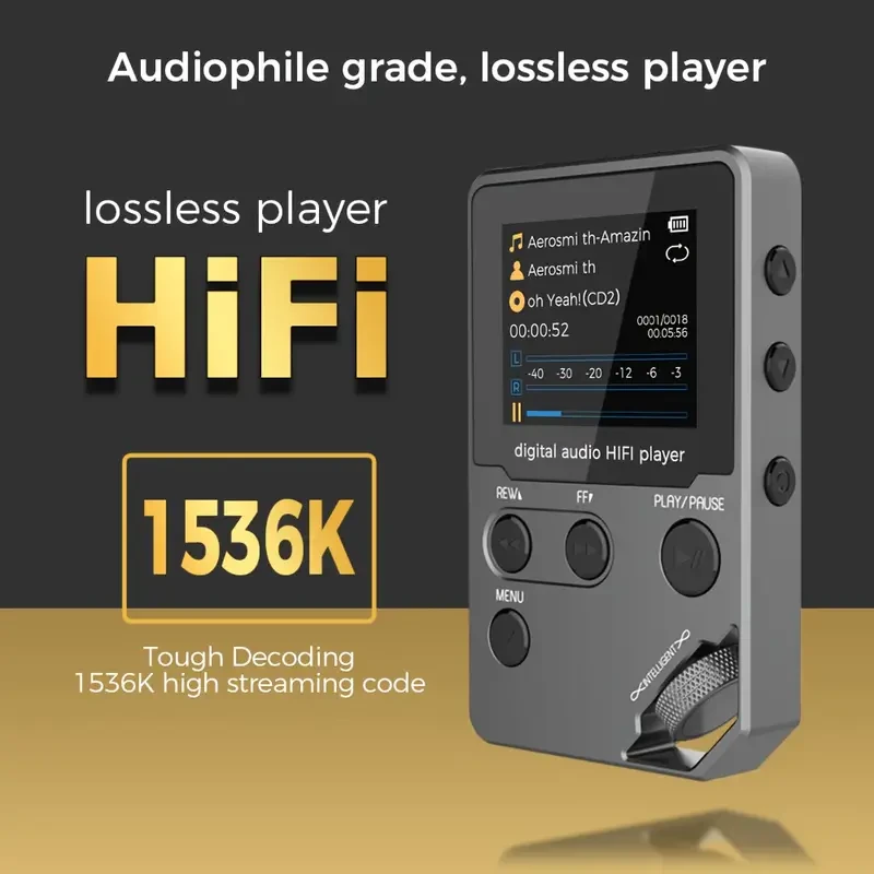 Innovative, Cappsu 72GB High-Fidelity Lossless Music Player - Professional Grade, Zinc Alloy, Wireless Wireless, Rotary Controls, FM Radio & Voice Recorder, Compact Design for Sports, CAPPSU