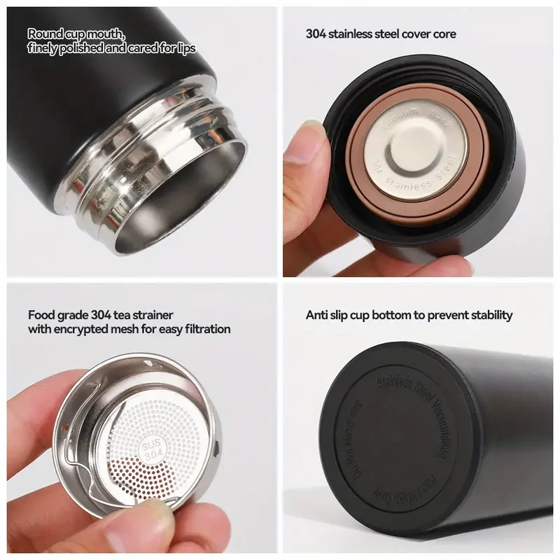 Vacuum Bottle with Temperature Display - 16.91 oz Insulated Water Bottle, Travel Tumbler Mug