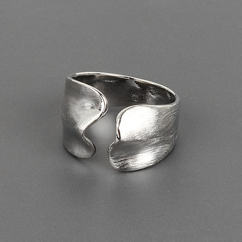 Irregular Brushed Wide Face Ring For Women