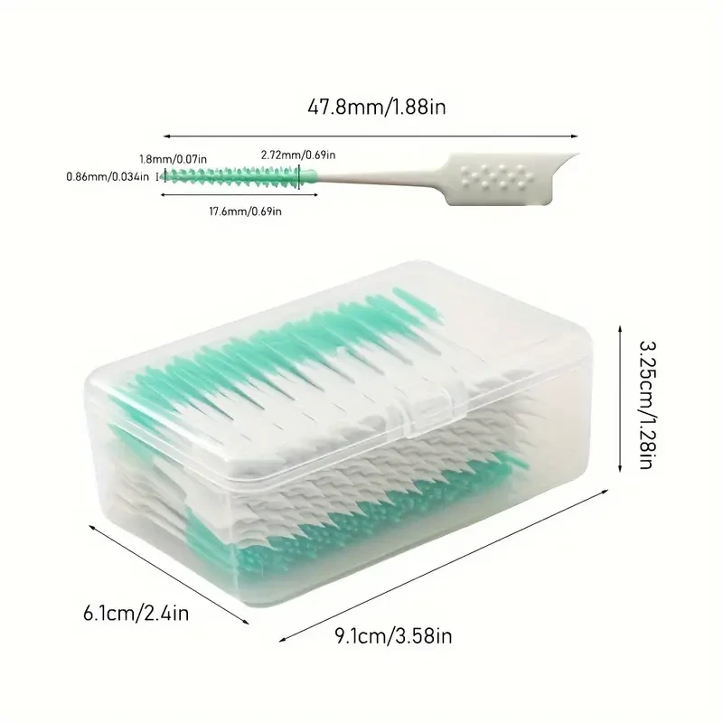Interdental Brushes In Compact Box, Soft Silicone Flexi-Tip Gum Interdental Cleaners