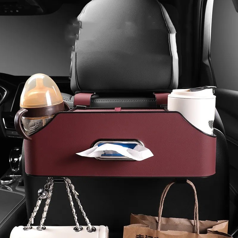 Multifunctional Car Tissue Box and Cup Holder Organizer