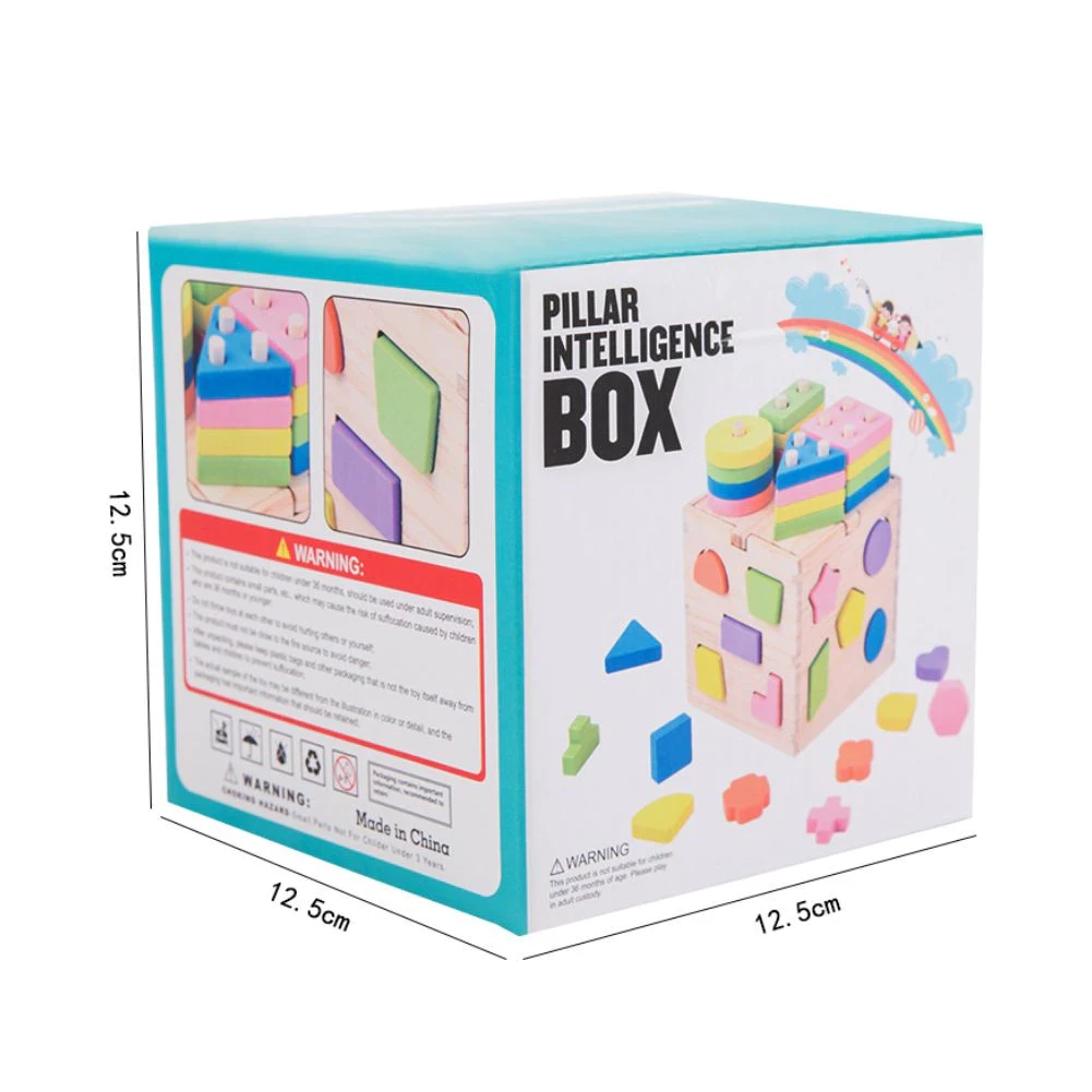 Educational Wooden Toys Motor Puzzle Geometry Wooden 3D Toy Box