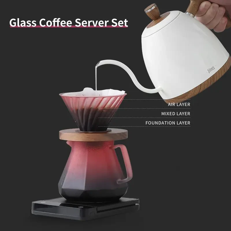 Premium Glass Coffee Pot Set with Filter Cup
