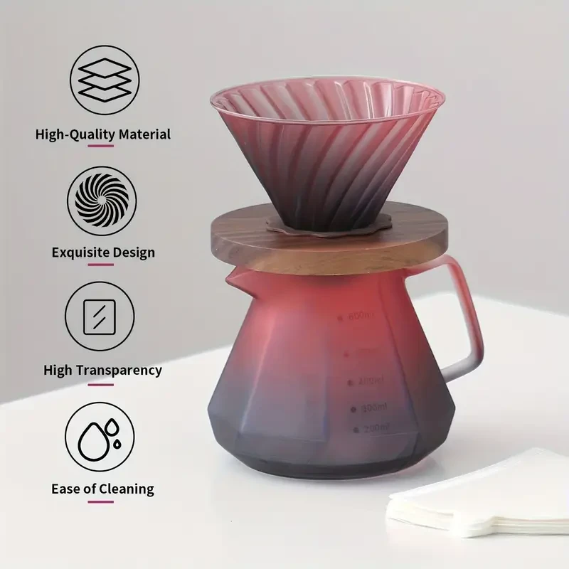 Premium Glass Coffee Pot Set with Filter Cup