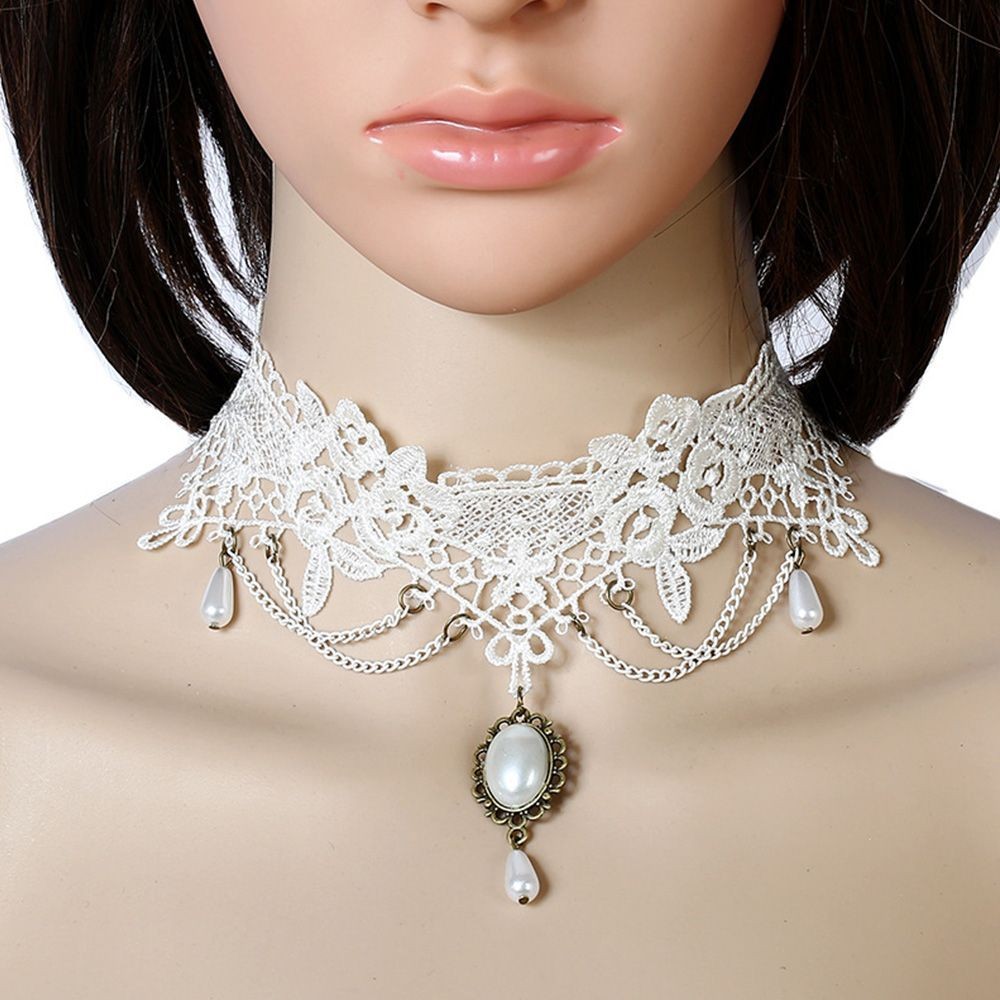 Vintage Tassel Wedding Imitation Pearl Choker