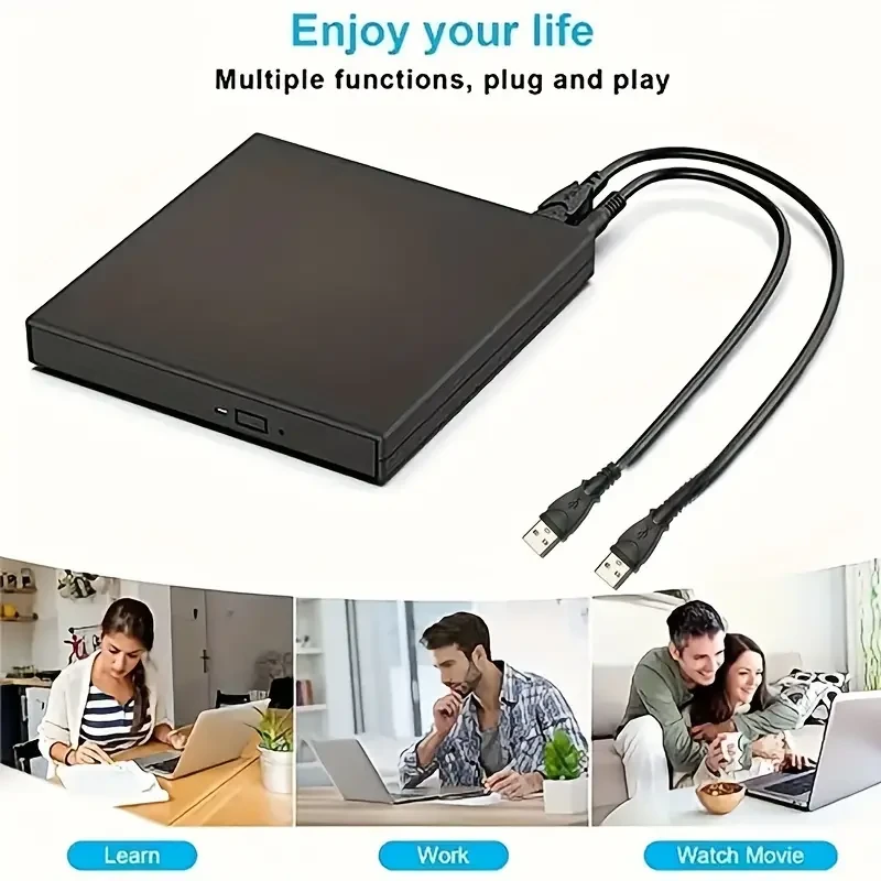 External CD DVD Drive, USB 2.0 Slim Portable External