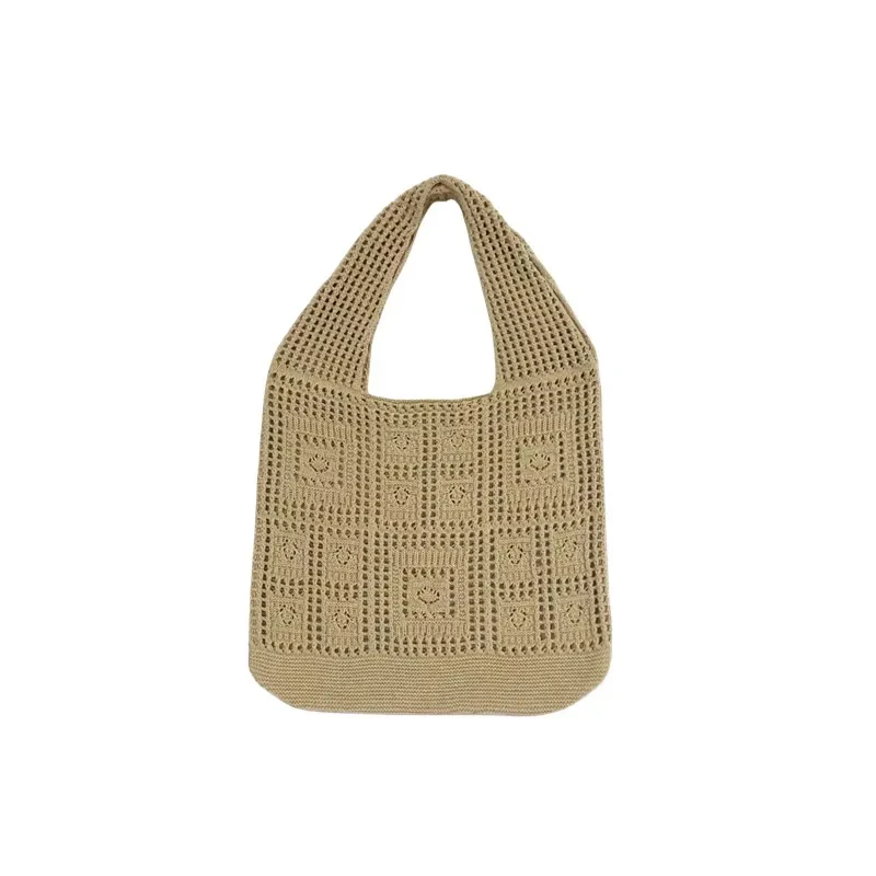 All-matching Solid Color Knitted Shoulder Bag