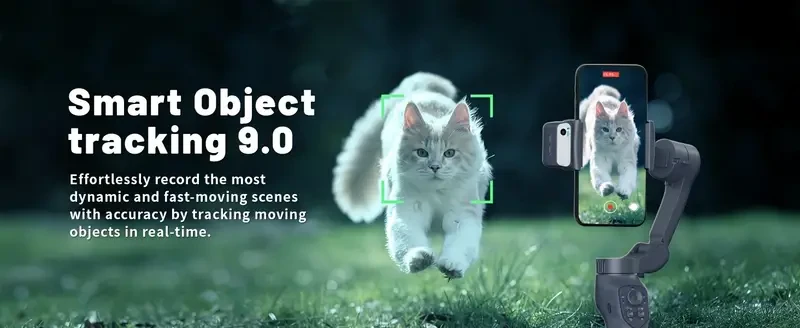 COMITOK L7C Smart 3-Axis Handheld Gimbal with Wireless, Gesture Control & Built-in Fill Light - Perfect for Smooth Videos, Live Streaming & Vlogging