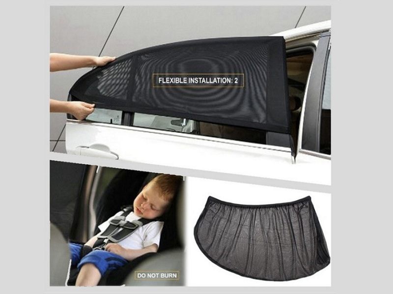 SUV Pickup-Truck Front & Rear Side Window Sun Shade Cover Visor Mesh Shield