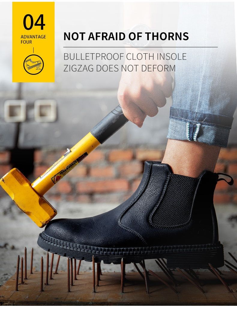 Women 8 -13 Steel Toe Work Boots Slip On Safety Oiled Leather Puncture Proof