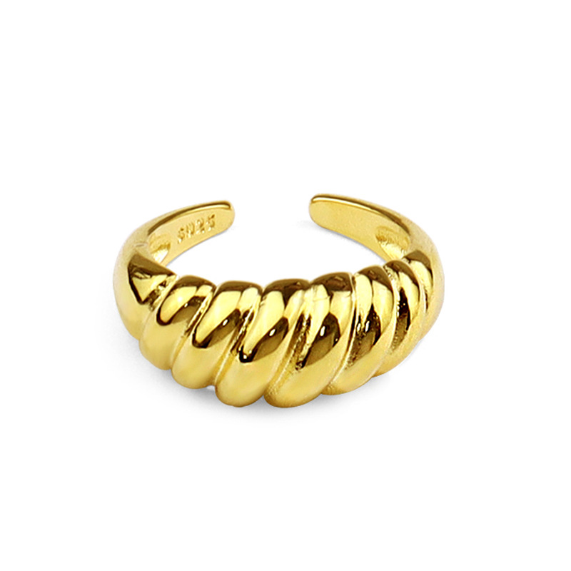 Twill French Croissant Ring Simple Open Ring Index Finger Ring
