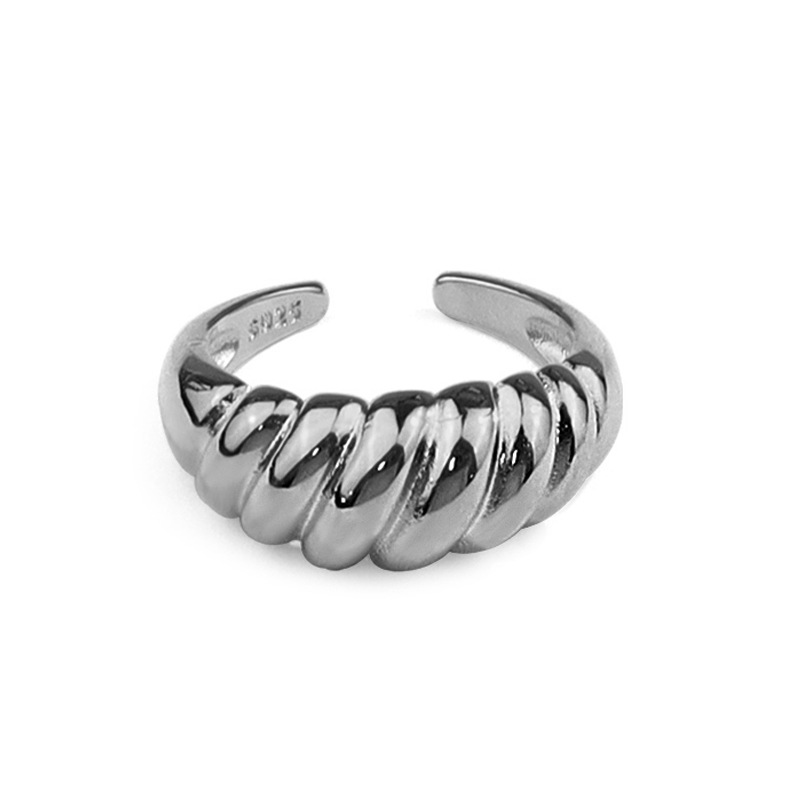 Twill French Croissant Ring Simple Open Ring Index Finger Ring