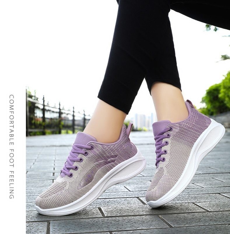 Walking Shoes Lightweight Breathable Sports Shoes Women 8-10 Purple