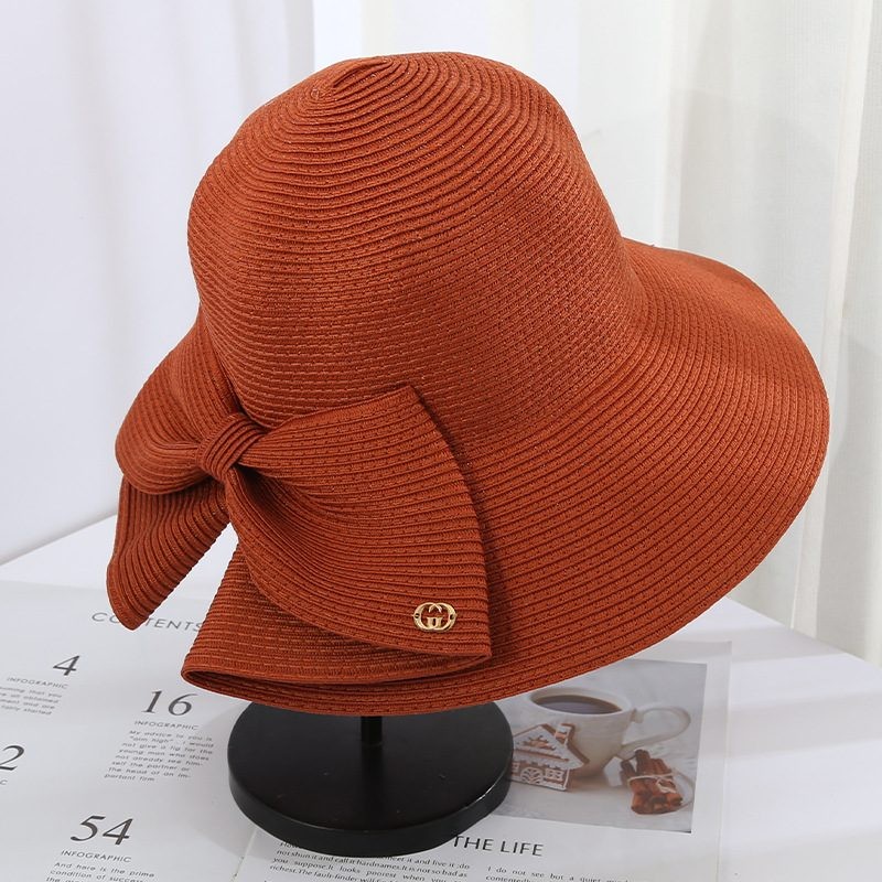 Women Lady Sun Straw Hat Wide Brim Floppy Derby Summer Beach Cap 5 Colours