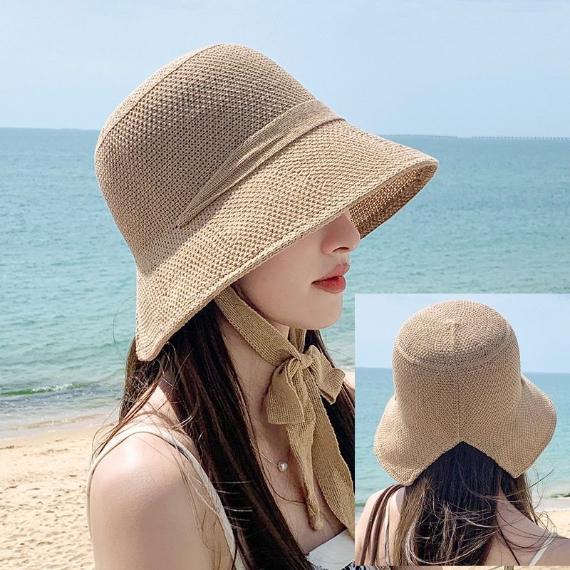 Women Lady Sun Straw Hat Wide Brim Floppy Derby Summer Beach Cap 3 Colours