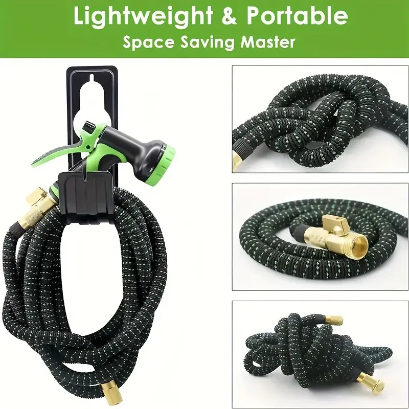 100ft Expandable Garden Hose - Thickened Flexible Water Hose with 10 Function Nozzle and 3/4" Leakproof Brass Connectors