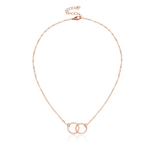 Women's Necklace Alloy Copper Ring Pendant Lock Bone Chain
