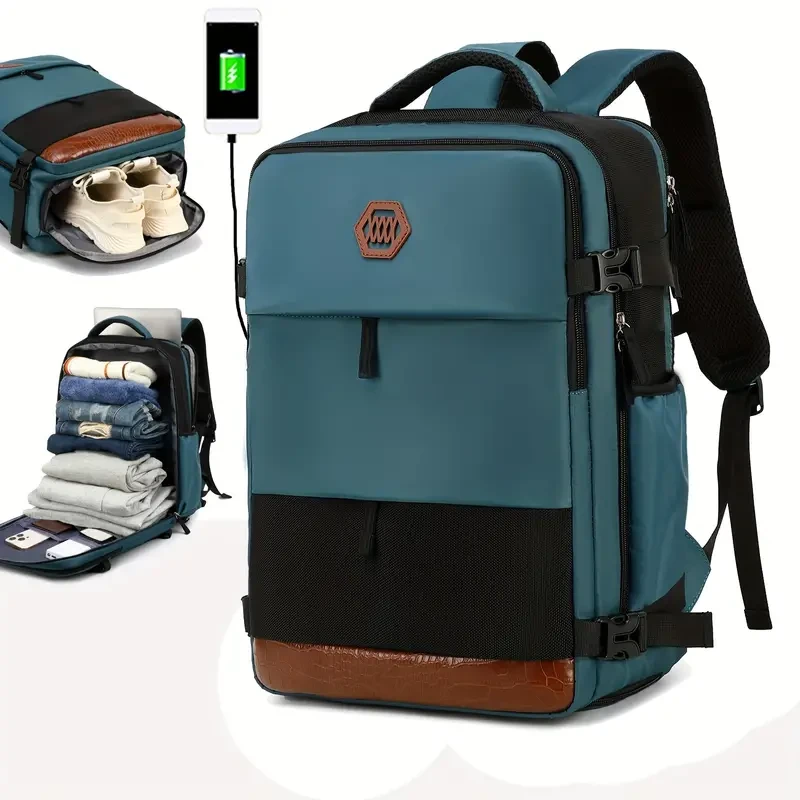 Men's Travel Backpack, Waterproof Computer Backpack, With Shoe Compartment, Computer Carry-on Backpack