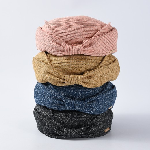 Japanese Straw Beret Summer Elegant Bow Straw Hat