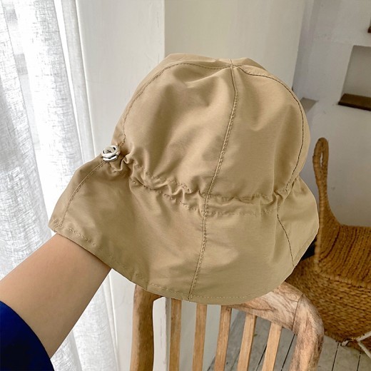 Show Face Small Shade Sunscreen Hat Casual Ins Wind Korean Style Drawstring Basin Hat Women