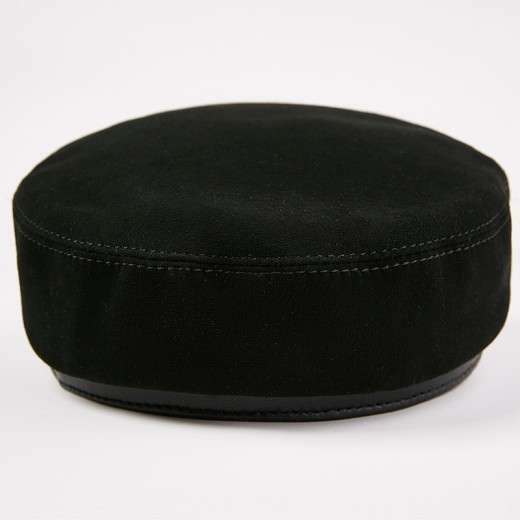 Fashion Sheepskin Flat-top Hat Youth Student's Hat Unisex Leather Hat Korean Casual Navy Hat