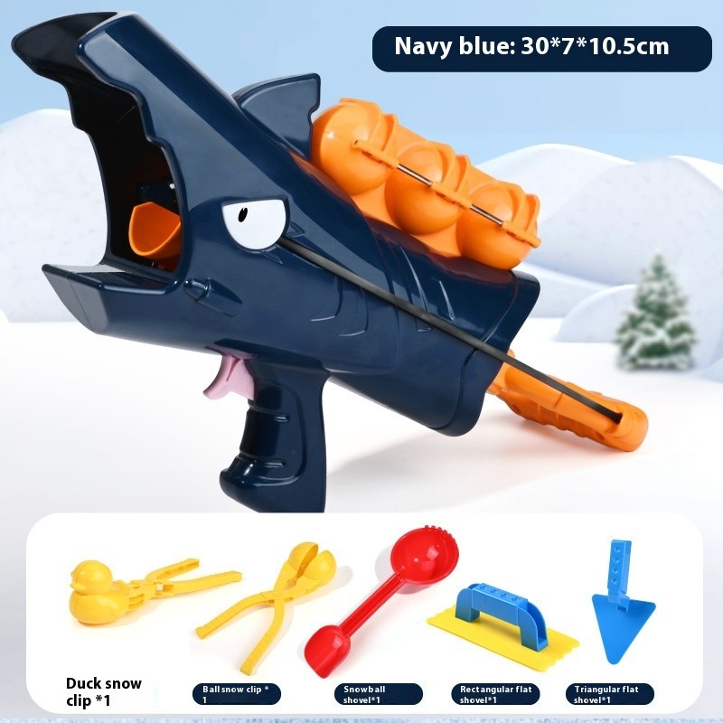 Children's Outdoor Snow Shark Cute Cartoon Snowball Gun Launcher Clip Fight Toy