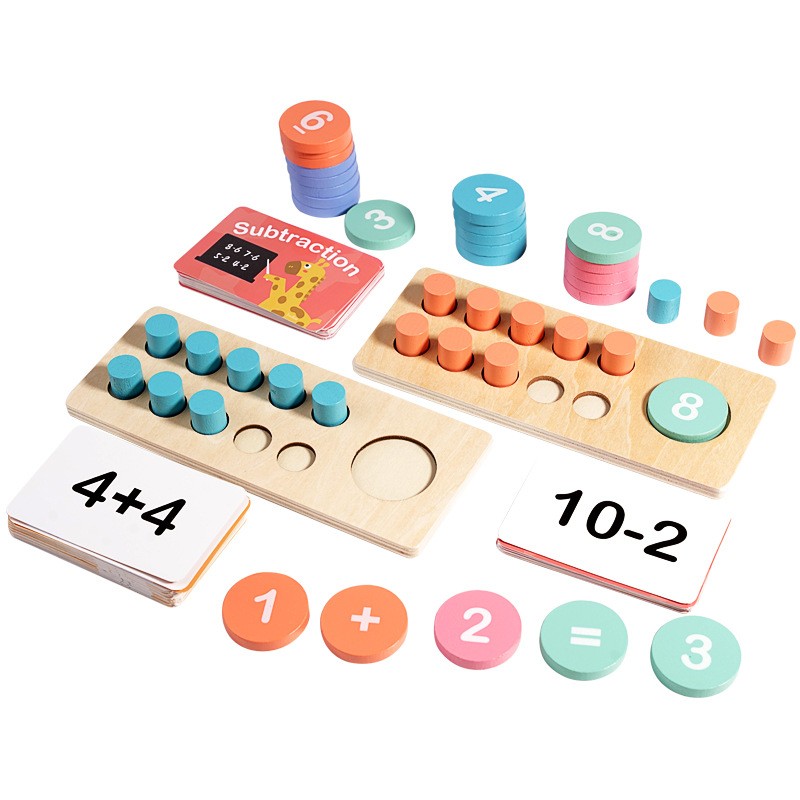 Kindergarten Ten-grid Teaching Aids Addition And Subtraction Count Ten Counter Children's Math Educational Toys