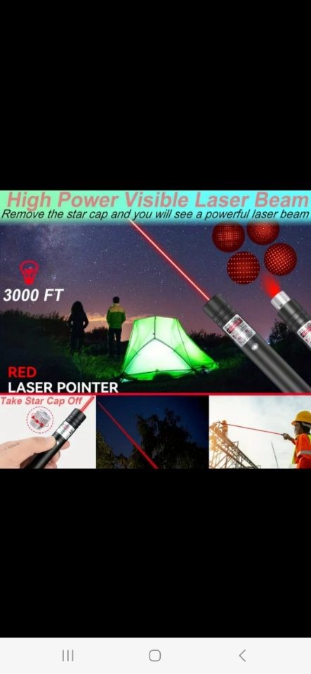 High Power Red Laser Pointer, USB Rechargeable