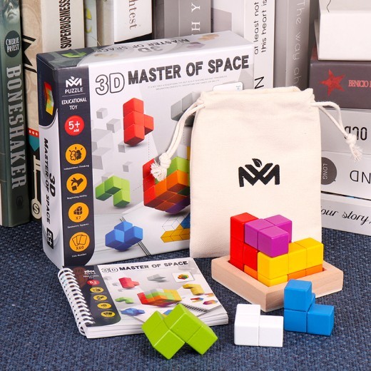 Children's Soma Cube Puzzle Building Block Space Logical Thinking Concentration Training Board Game