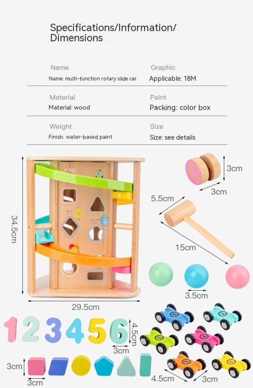 Rotating Colorful Gliding Car Intellective Toys Inertia Slide Car