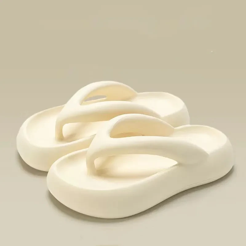 Solid Color Thick-soled Flip-flops Summer Indoor Outdoor