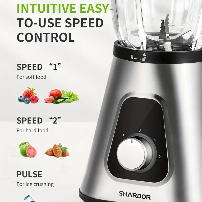 SHARDOR 1200W Professional Countertop Blender - Versatile Kitchen Essential
