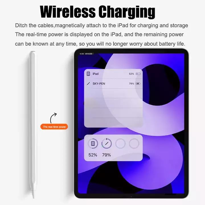 Stylus Pen For iPad With Wireless Charging Palm Rejection Bluetooth