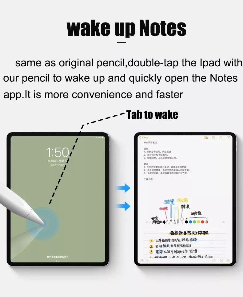 Stylus Pen For iPad With Wireless Charging Palm Rejection Bluetooth
