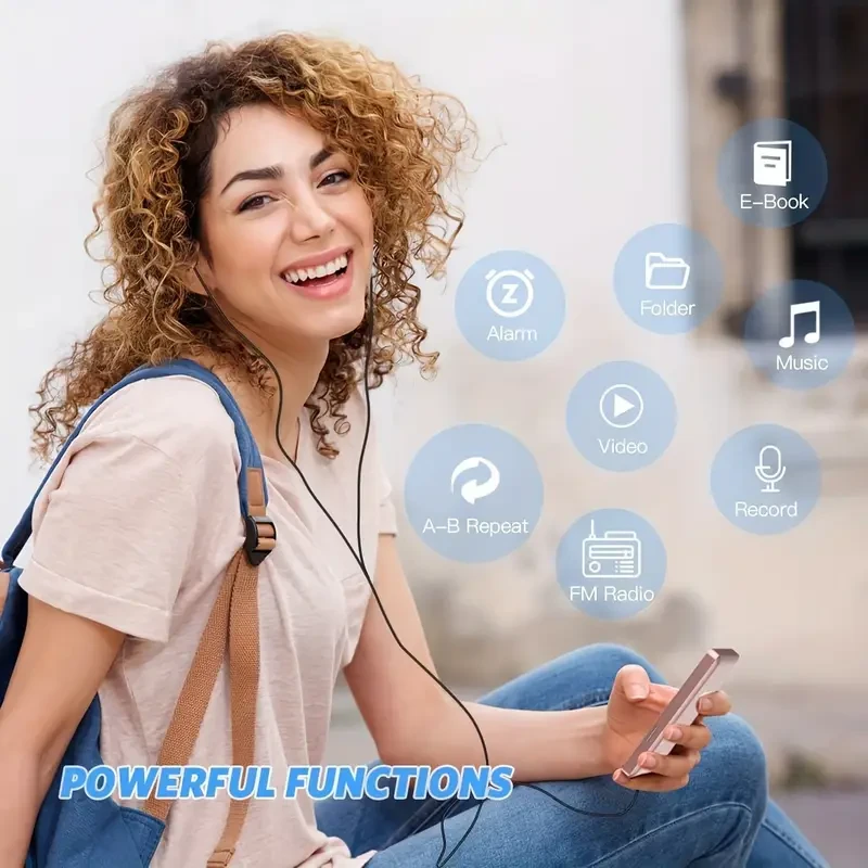 MP3 Player, 70 Hours Playback Lossless Sound Music Player Designed with Classic Buttons, Music MP4 for Sport Support Formats: MP3, WMA, OGG, WAV, APE, FLAC, AAC-LC, ACELP, Great Music Player for Kids, Adult