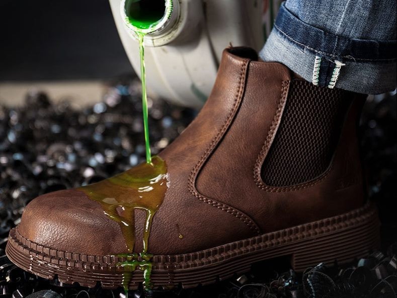 Size 5 -13 Steel Toe Work Shoes Slip On Safety Oiled Leather Boot Puncture Proof