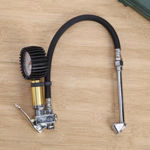 Grip tire inflation meter