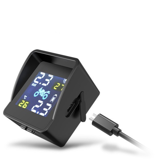 Solar motorcycle tire pressure monitor