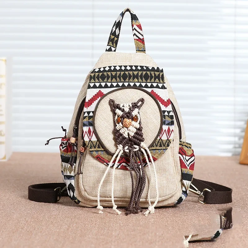 Chinese style woven decorative Backpack
